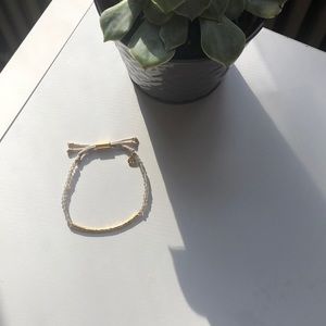 Gold and gray beaded bracelet